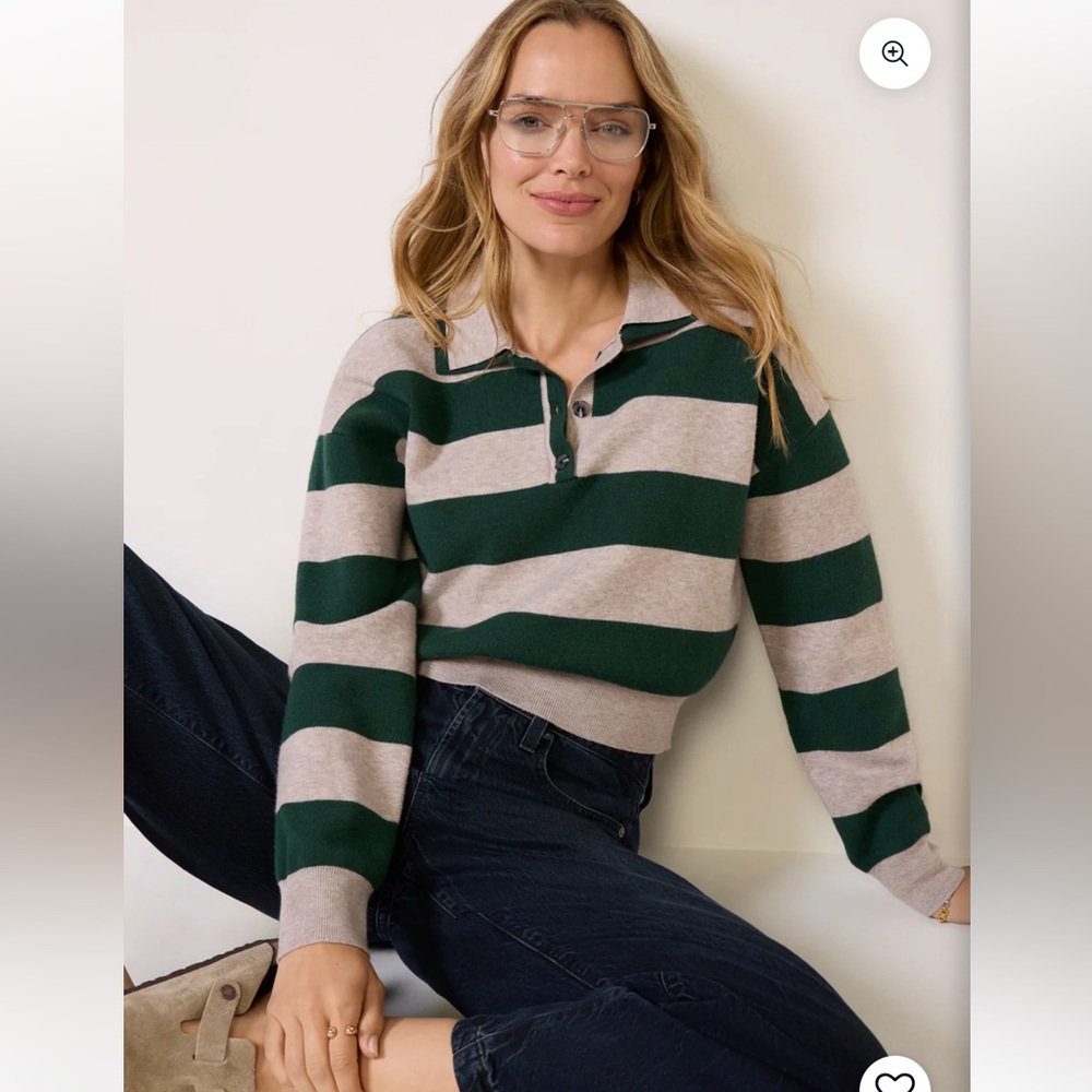 525 America Green and Gray Striped Sweater